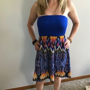 Color Me Red summer strapless dress - small
